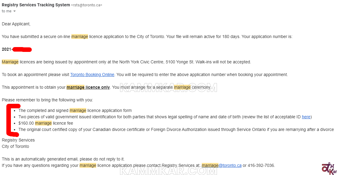 How To Get A Marriage License In Ontario Kammkar   5 Marriage Licence Email 