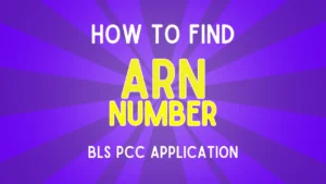 Read more about the article How to find ARN number BLS – PCC application form